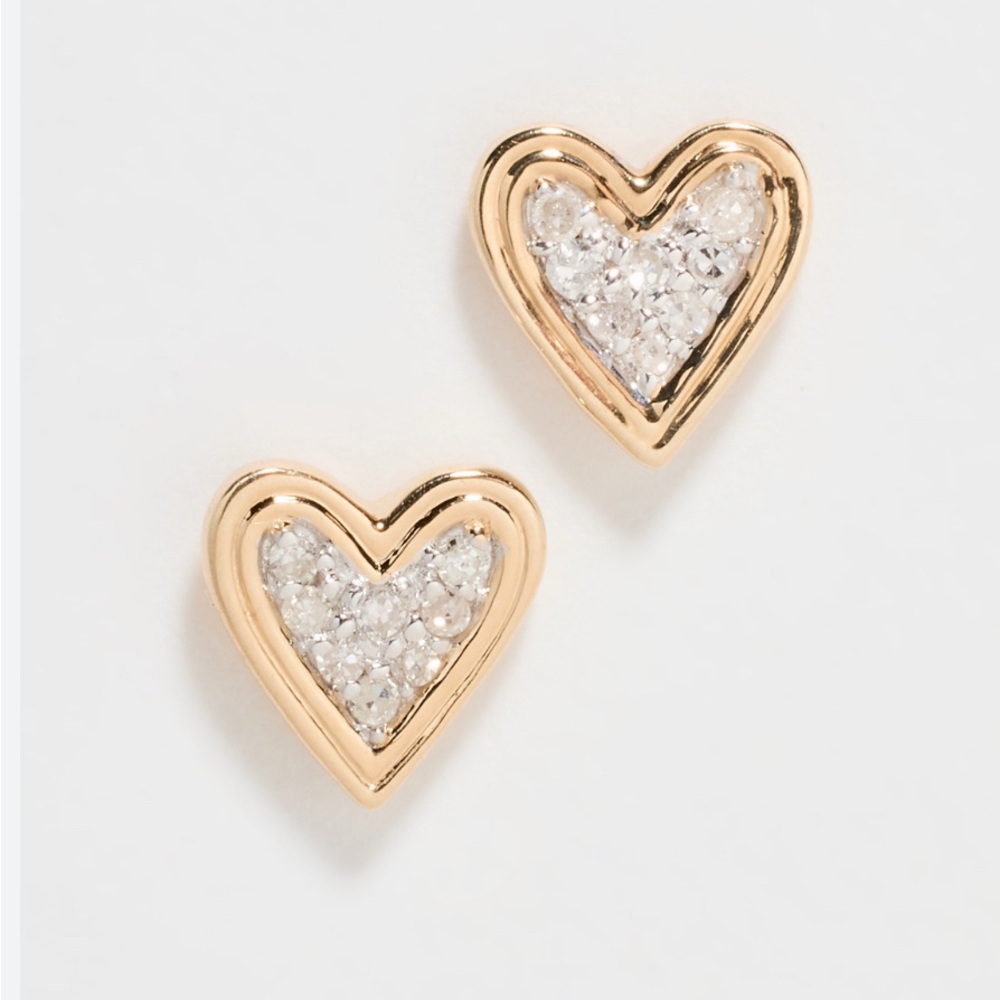 Adina Reyter Make Your Move Pave Heart Stud Earrings